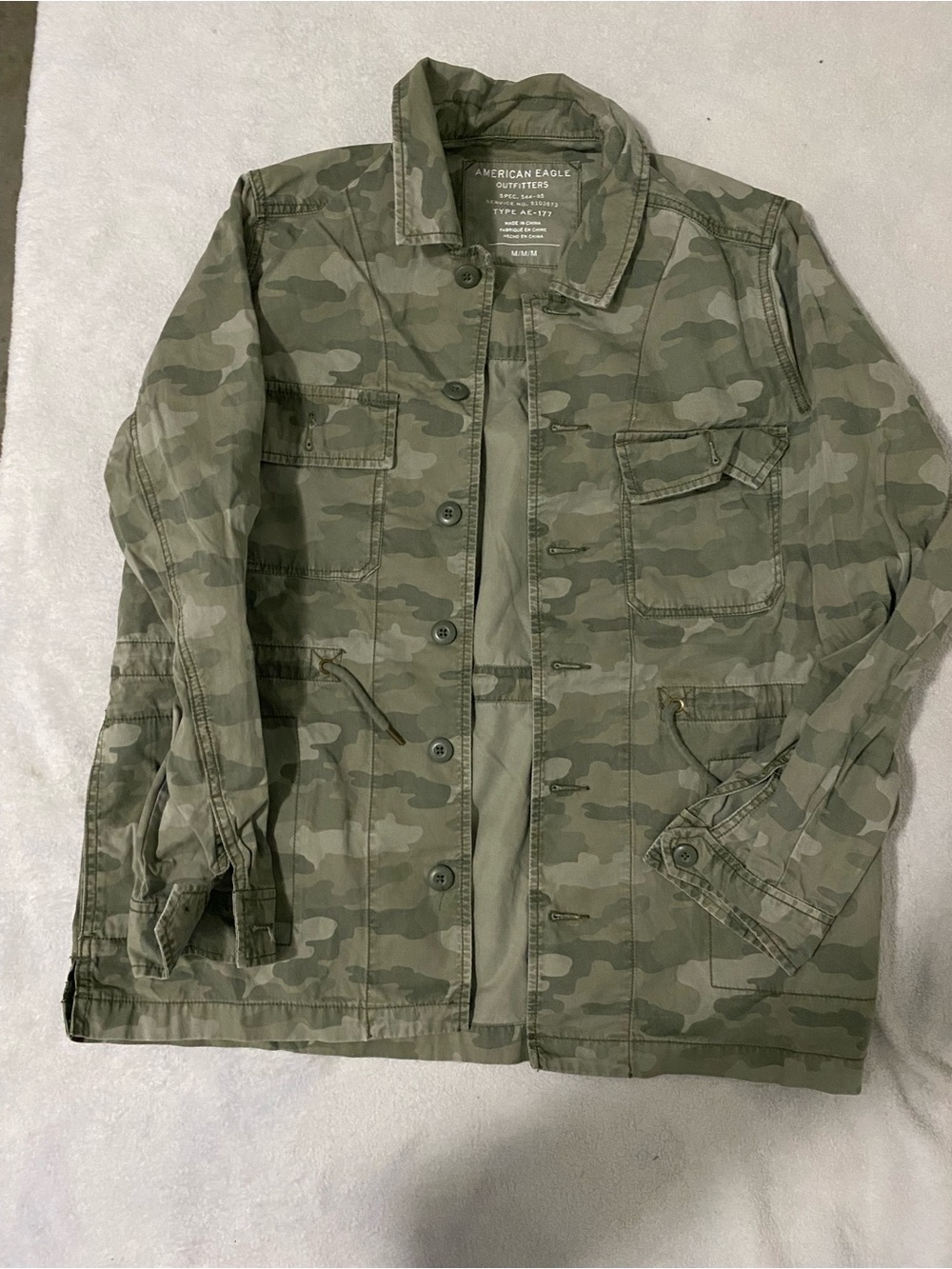 American Eagle Outfitters Men's Green Camo Field Jacket